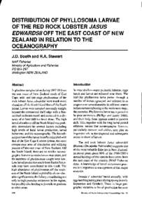 DISTRIBUTION OF PHYLLOSOMA LARVAE OF THE RED ROCK LOBSTER JASUS EDWARDS11OFF THE EAST COAST OF NEW ZEALAND IN RELATION TO THE OCEANOGRAPHY J.D. Booth and R.A. Stewart