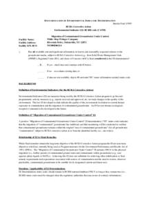 Documentation of Environmental Indicator Determination - White Mop Wringer Corp., Fultonville, NY