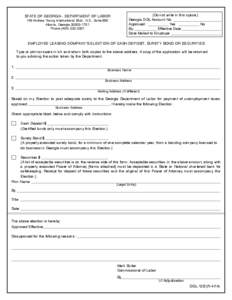 STATE OF GEORGIA - DEPARTMENT OF LABOR 148 Andrew Young International Blvd., N.E., Suite 850 Atlanta, Georgia[removed]Phone[removed]  (Do not write in this space.)