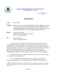 US EPA Bensulide Interim Reregistration Eligibility Decision