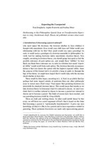 Expecting the Unexpected Tom Dougherty, Sophie Horowitz and Paulina Sliwa1 Forthcoming in Res Philosophica Special Issue on Transformative Experience inPenultimate draft. Please cite published version when availab