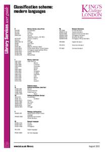 Classification scheme: modern languages D DA1-995 DC1-947