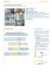 Data Sheet  GARONNE MS CYRANO DE BERGERAC The MS Cyrano de Bergerac cruises along the Gironde.