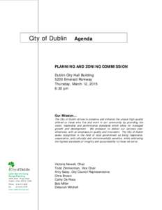 City of Dublin  Agenda PLANNING AND ZONING COMMISSION Dublin City Hall Building