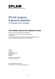 EPLAW  European patent lawyers association EPLAW congress & general assembly