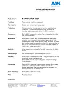 Product information  Product name ExPro-OOSF Meal