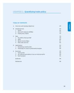 CHAPTER 2:  Quantifying trade policy  A.	 Overview and learning objectives CHAPTER 2
