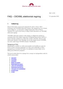 Side 1 af 24  FAQ – OIOXML elektronisk regning 1  Indledning
