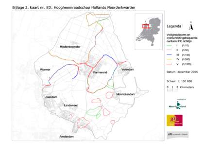 Bijlage 2, kaart nr. 8D: Hoogheemraadschap Hollands Noorderkwartier  Legenda Veiligheidsnorm en overschrijdingsfrequentie