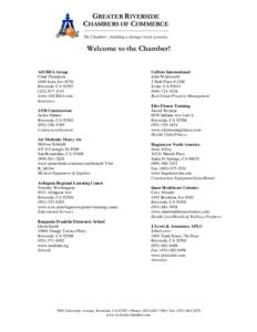 GREATER RIVERSIDE CHAMBERS OF COMMERCE __________________________________________________ The Chamber…building a stronger local economy