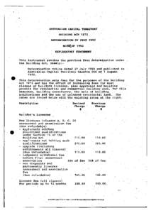 AUSTRALIAN CAPITAL TERRITORY BUILDING ACT 1972 DETERMINATION OF FEES 1992 NOW2.0F 1992 EXPLANATORY STATEMENT This instrument revokes the previous fees determination under