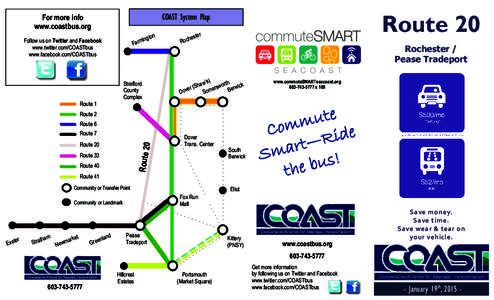 Route 20  COAST System Map For more info www.coastbus.org