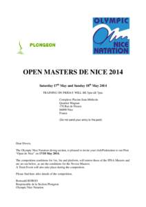 INVITATION  OPEN MASTERS OF NICE 1718 may 2014_english