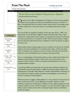 Agriculture / Agriculture in Canada / Canadian Food Inspection Agency / Transmissible spongiform encephalopathies / Livestock / Wool / Maple Leaf Foods / Food / Dairy / Food and drink / Sheep / Zoology