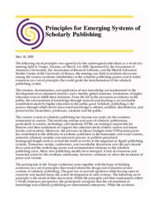 Principles for Emerging Systems of Scholarly Publishing