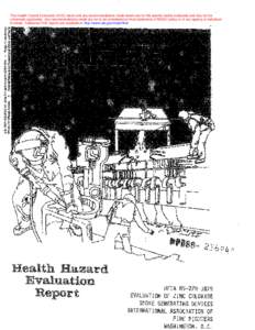 HHE Report No. HETA[removed], Evaluation of Zinc Chloride Smoke Generating Devices, International Association of Fire Fighters, Washington, D.C.