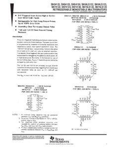 SN54122, SN54123, SN54130, SN54LS122, SN54LS123, SN74122, SN74123, SN74130, SN74LS122, SN74LS123 RETRIGGERABLE MONOSTABLE MULTIVIBRATORS