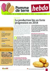 Pomme de terre hebdo  LE JOURNAL DE LA POMME DE TERRE- n° décembre 2014