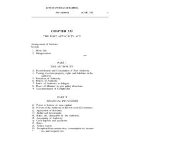 LAWS OF ANTIGUA AND BARBUDA  Port Authority (CAP. 333