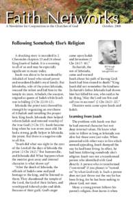 Faith	Networks A Newsletter for Cooperation in the Churches of God October, 2008  Following	Somebody	Else’s	Religion