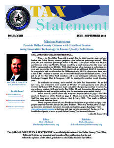 TAX ISSUE: XXIII Statement JULY - SEPTEMBER 2014