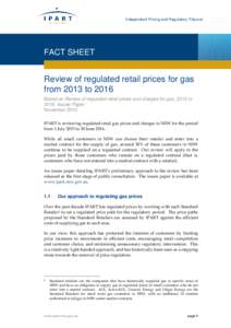 Microsoft Word - Fact Sheet - Review of regulated retail prices for gas from 2013 to 2016.docx