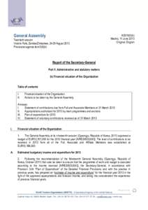 General Assembly Twentieth session Victoria Falls, Zambia/Zimbabwe, 24-29 August 2013 Provisional agenda item 5(II)(b)  A/20/5(II)(b)