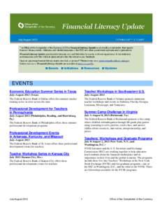 Financial Literacy Update(November/December 2012)