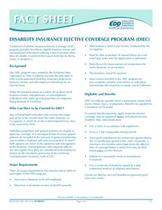 Fact Sheet - Disability Insurance Elective Coverage Program (DIEC) (DE_8714CC)