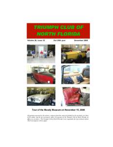 TRIUMPH CLUB OF NORTH FLORIDA Volume 20, Issue 12 Our 20th year
