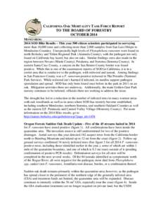 CALIFORNIA OAK MORTALITY TASK FORCE REPORT