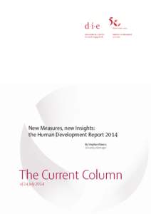 New Measures, new Insights: the Human Development Report 2014 By Stephan Klasen, University Göttingen  of 24 July 2014
