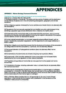 appendices  APPENDICES APPENDIX I - Marine Strategy Framework Directive Qualitative descriptors for determining good environmental status (referred to in Articles 3(5), 9(1), 9(3) and 24)