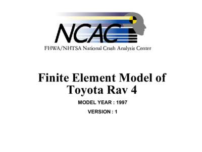 FHWA/NHTSA National Crash Analysis Center  Finite Element Model of Finite Element Model Ford Taurus