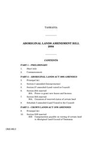 TASMANIA __________ ABORIGINAL LANDS AMENDMENT BILL 2004 __________