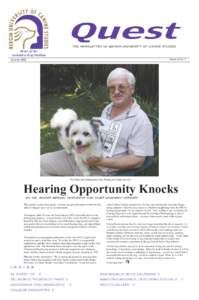 Quest THE NEWSLETTER OF BERGIN UNIVERSITY OF CANINE STUDIES Home of the Assistance Dog Institute Summer 2008