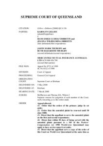 SUPREME COURT OF QUEENSLAND  CITATION: Gillies v DibbettsQCA 156