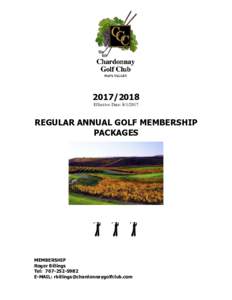 Effective Date: REGULAR ANNUAL GOLF MEMBERSHIP PACKAGES