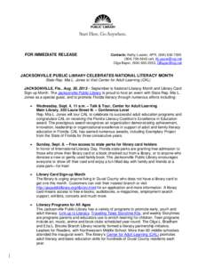 Government of Jacksonville /  Florida / Jacksonville Public Library / Literacy / Public library / Library / Adult education / Jacksonville /  Florida / Florida / Education in Jacksonville /  Florida