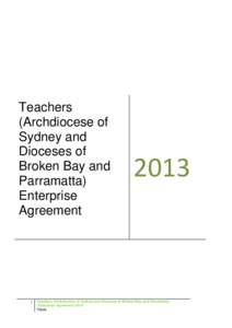 Termination of employment / Teacher / Suburbs of Sydney / Roman Catholic Archdiocese of Sydney / Parramatta /  New South Wales