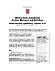 NFHS Statement: Update on CA-MRSA in