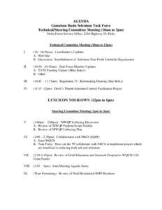 AGENDA Gunnison Basin Selenium Task Force Technical/Steering Committee Meeting (10am to 3pm) Delta Forest Service Office, 2250 Highway 50, Delta  Technical Committee Meeting (10am to 12pm)