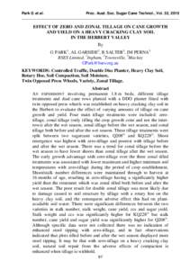 EFFECT OF ZERO AND ZONAL TILLAGE ON CANE GROWTH AND YIELD ON A HEAVY CRACKING CLAY SOIL IN THE HERBERT VALLEY