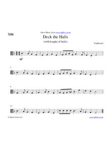 Sheet Music from www.mfiles.co.uk  Viola: Deck the Halls (with boughs of holly)