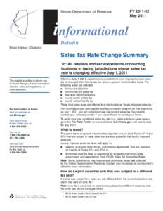 Illinois Department of Revenue  FY[removed]May[removed]informational