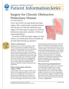 Patient Information Series: Surgery for Chronic Obstructive Pulmonary Disease