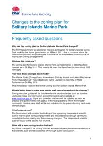 Solitary Islands zoning plan FAQs 26May2011