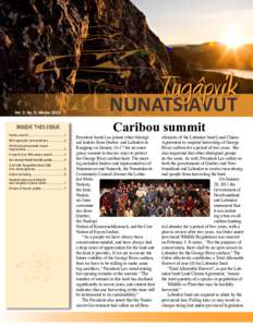 are  Vol. 3, No. 3, Winter 2013 INSIDE THIS ISSUE Caribou summit................................................ 1