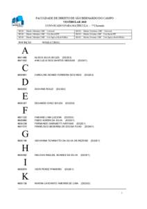 FACULDADE DE DIREITO DE SÃO BERNARDO DO CAMPO VESTIBULAR 2018 CONVOCADOS PARA MATRÍCULA - 7ª Chamada DI2201 – Direito | Matutino | SBC – Universal  DI2201 – Direito | Notrurno | SBC – Universal
