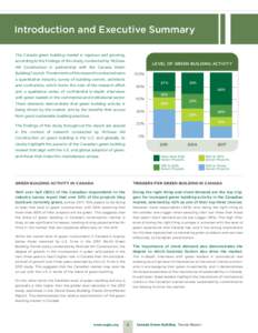 Introduction and Executive Summary 0.1 The Canada green building market is vigorous and growing, 0.2